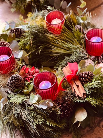 NATURAL FOLLIAGE ADVENT  WREATHS