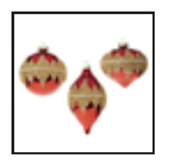 TREE ORNAMENT RED BEADED GLASS ORNAMENT Arte Corazon