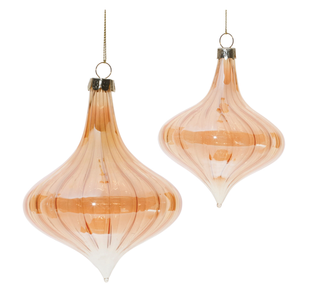 2PC MARBLED GLASS ONION ORNAMENT SET Arte Corazon