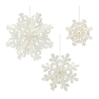 3PC PAPER SNOWFLAKE ORNAMENT SET